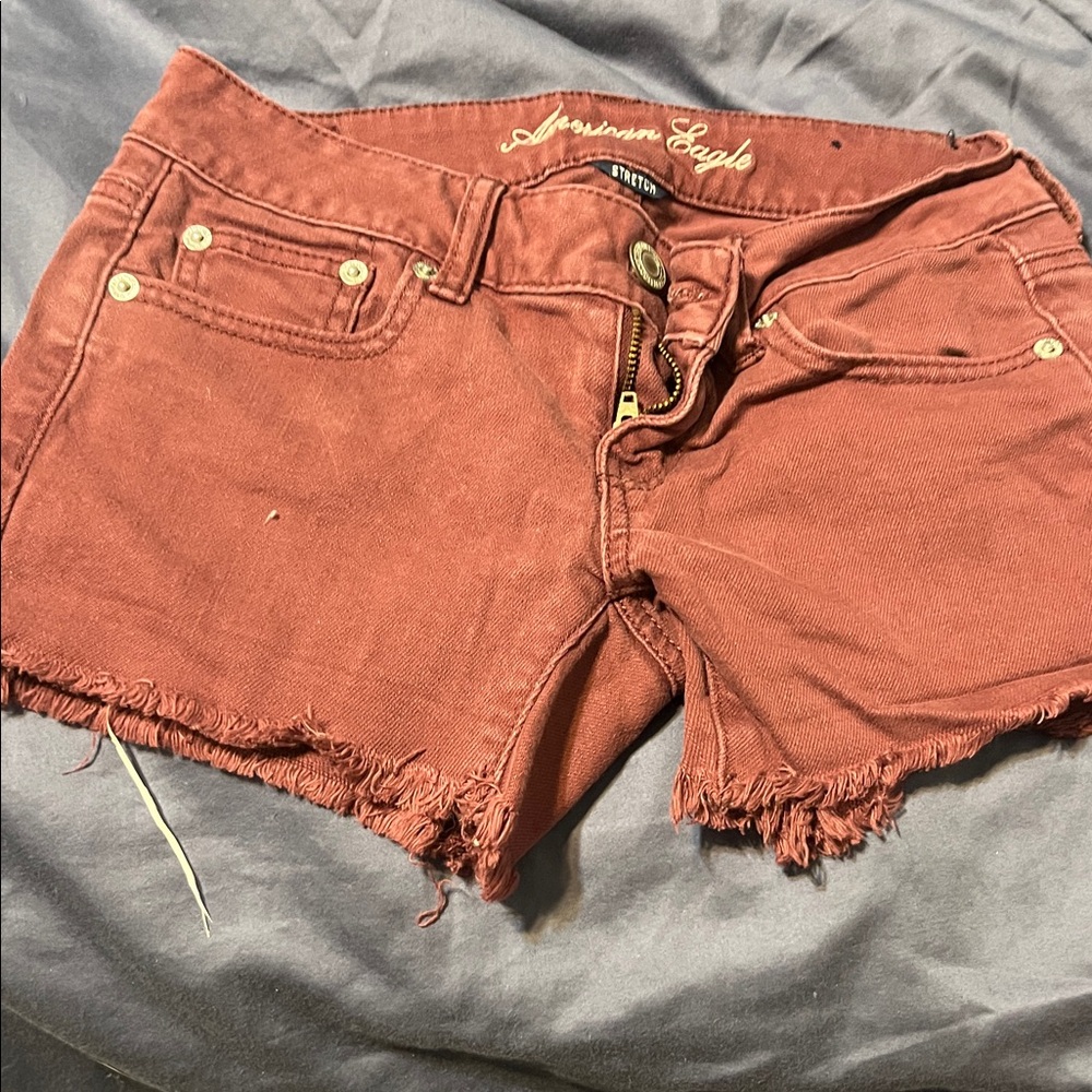 American Eagle Outfitters Women's Brick Red Jean Short Shorts size 00